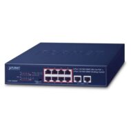 PLANET GSD-1008HP, 8-Port 10/100/1000T 802.3at PoE + 2-Port 10/100/1000T Desktop Switch (120 watts)