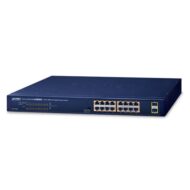 PLANET GSW-1820HP, 16-Port 10/100/1000T 802.3at PoE + 2-Port 1000X SFP Gigabit Ethernet Switch